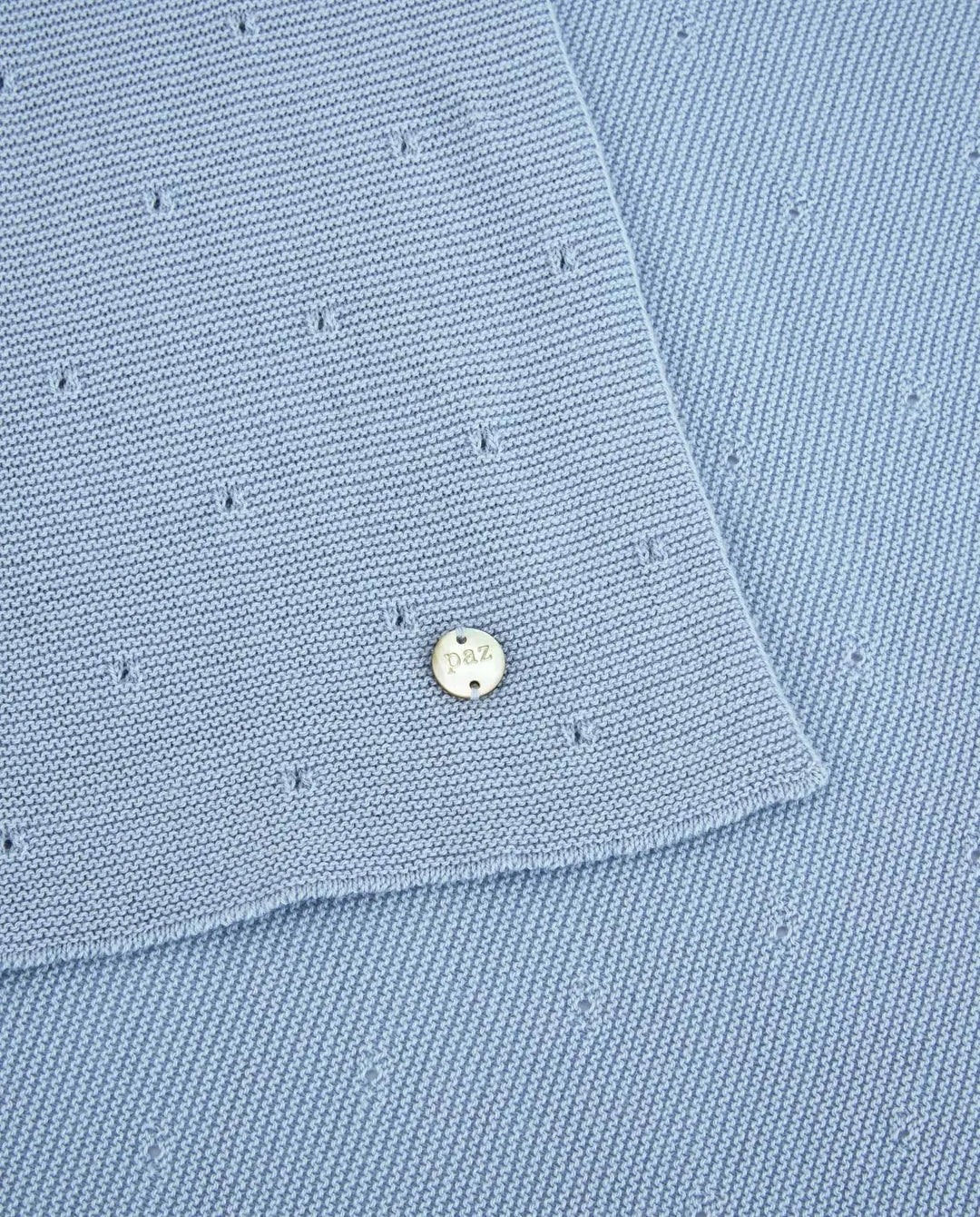 Blue Almonds Ltd KNIT NEWBORN BLANKET ESSENTIA V26 - Pastel Blue Paz Rodriguez