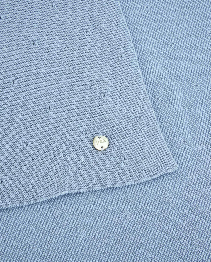 Blue Almonds Ltd KNIT NEWBORN BLANKET ESSENTIA V26 - Pastel Blue Paz Rodriguez