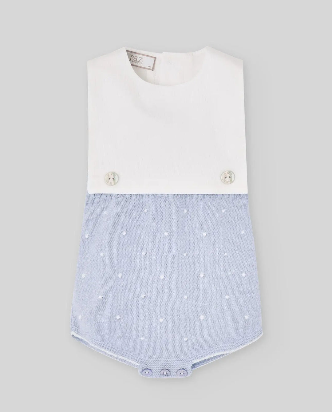 Blue Almonds Ltd KNIT NEWBORN BODY NECTAR - Sky BlueWhite Paz Rodriguez