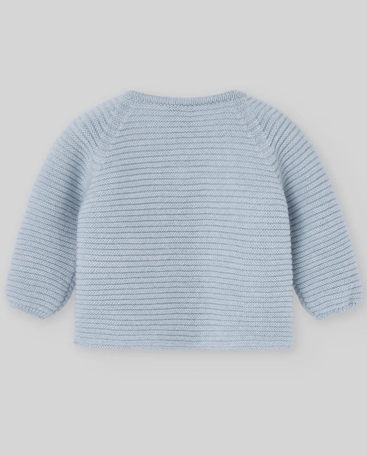 Blue Almonds Ltd KNIT NEWBORN CARDIGAN ESENCIAL - Chalk Blue Paz Rodriguez