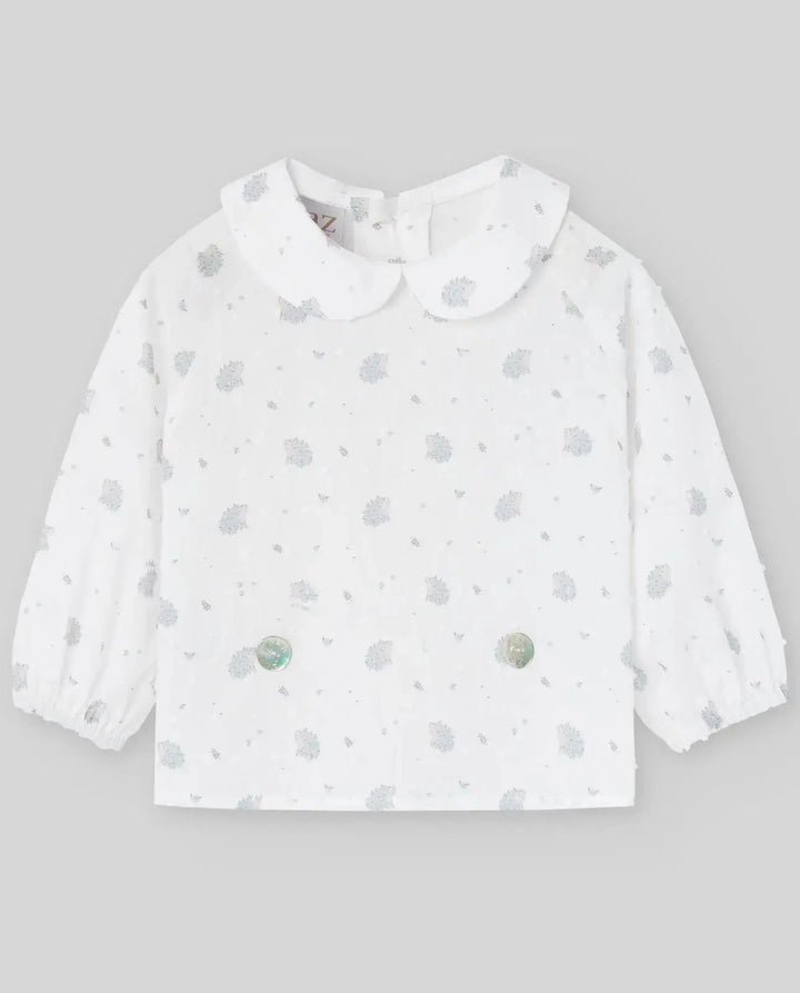 Blue Almonds Ltd KNIT NEWBORN CARDIGAN ESENCIAL - Chalk Blue Paz Rodriguez
