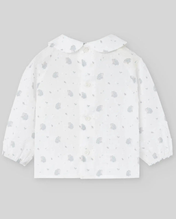 Blue Almonds Ltd KNIT NEWBORN CARDIGAN ESENCIAL - Chalk Blue Paz Rodriguez