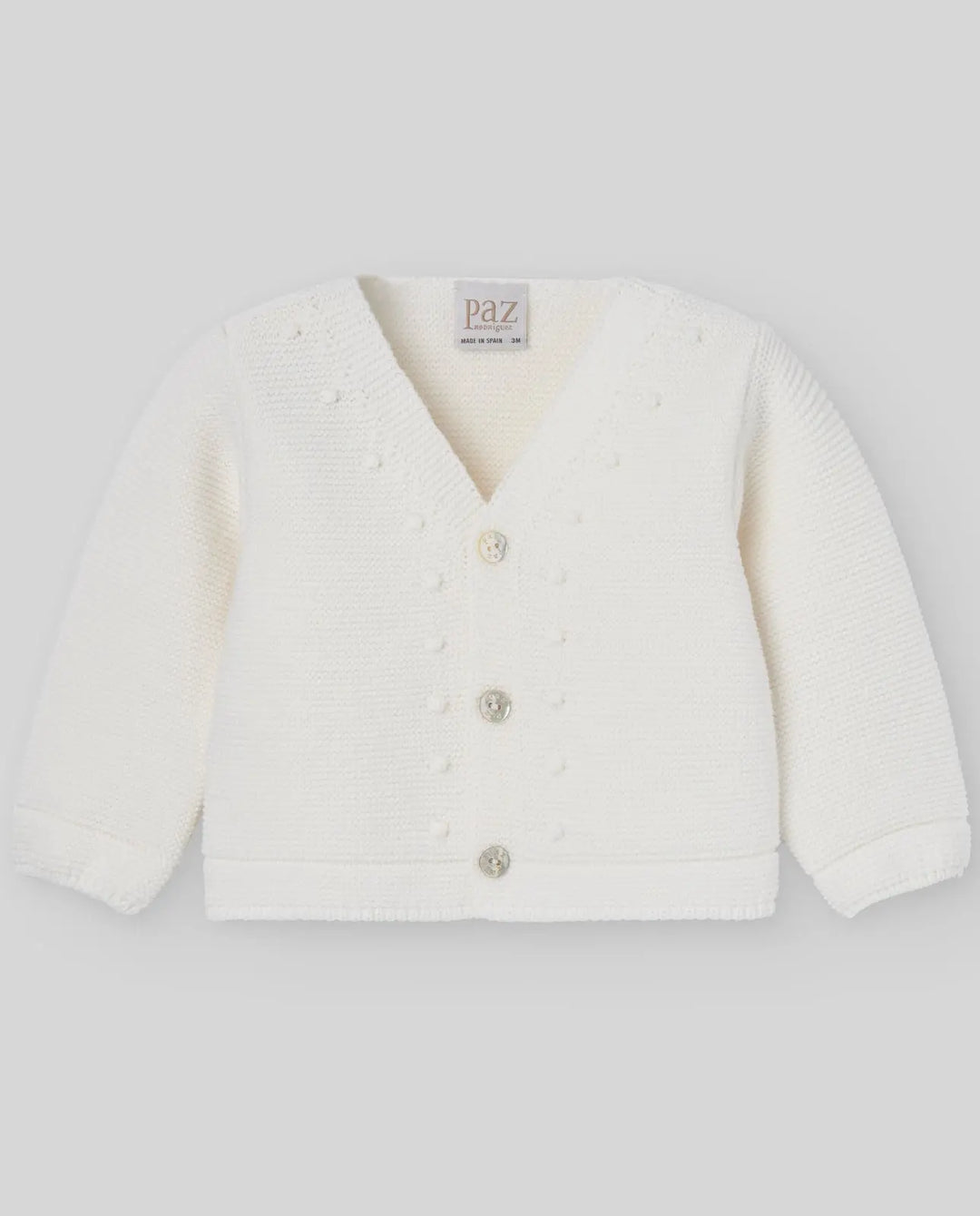 Blue Almonds Ltd KNIT NEWBORN CARDIGAN ESENCIAL - Cream Paz Rodriguez