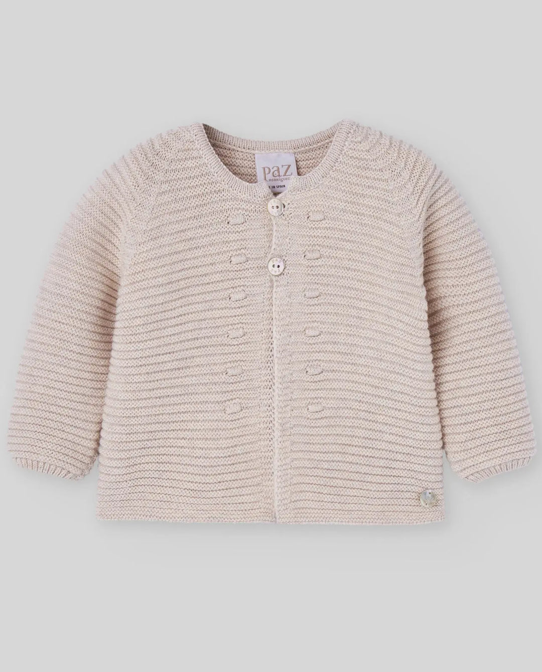 Blue Almonds Ltd KNIT NEWBORN CARDIGAN ESENCIAL - Light Brown Paz Rodriguez