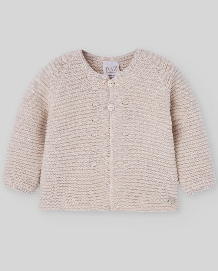 Blue Almonds Ltd KNIT NEWBORN CARDIGAN ESENCIAL - Light Brown Paz Rodriguez