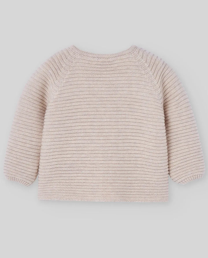 Blue Almonds Ltd KNIT NEWBORN CARDIGAN ESENCIAL - Light Brown Paz Rodriguez