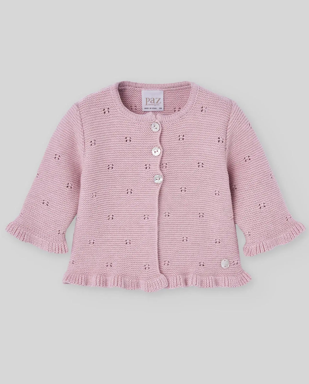 Blue Almonds Ltd KNIT NEWBORN CARDIGAN  QUINTA - Powder Pink Paz Rodriguez