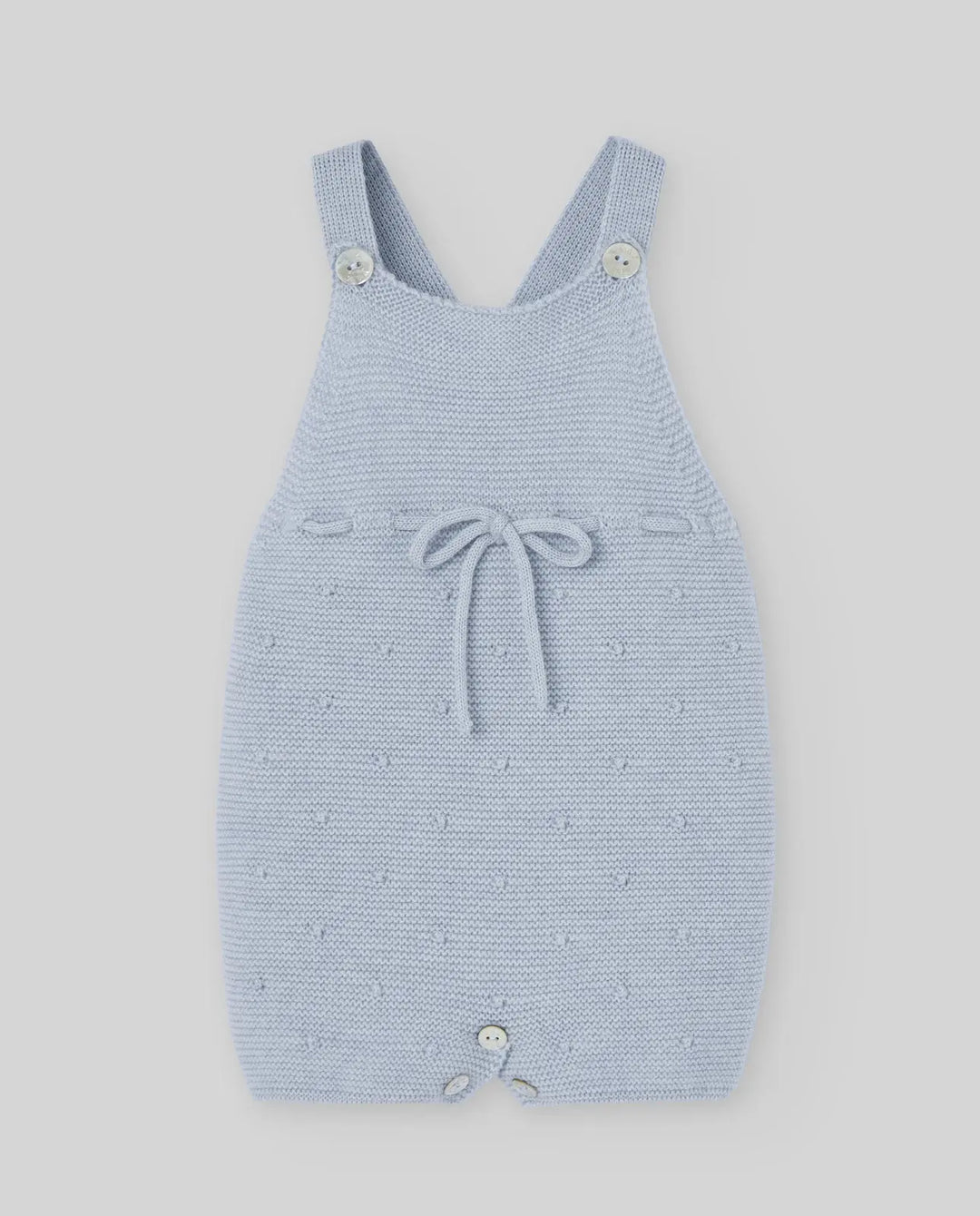Blue Almonds Ltd KNIT NEWBORN DUNGAREE ERIZOS - Chalk Blue Paz Rodriguez