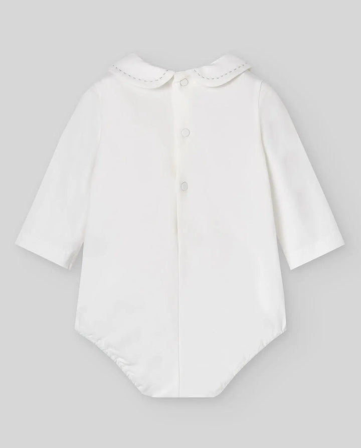 Blue Almonds Ltd KNIT NEWBORN DUNGAREE ERIZOS - Chalk Blue Paz Rodriguez