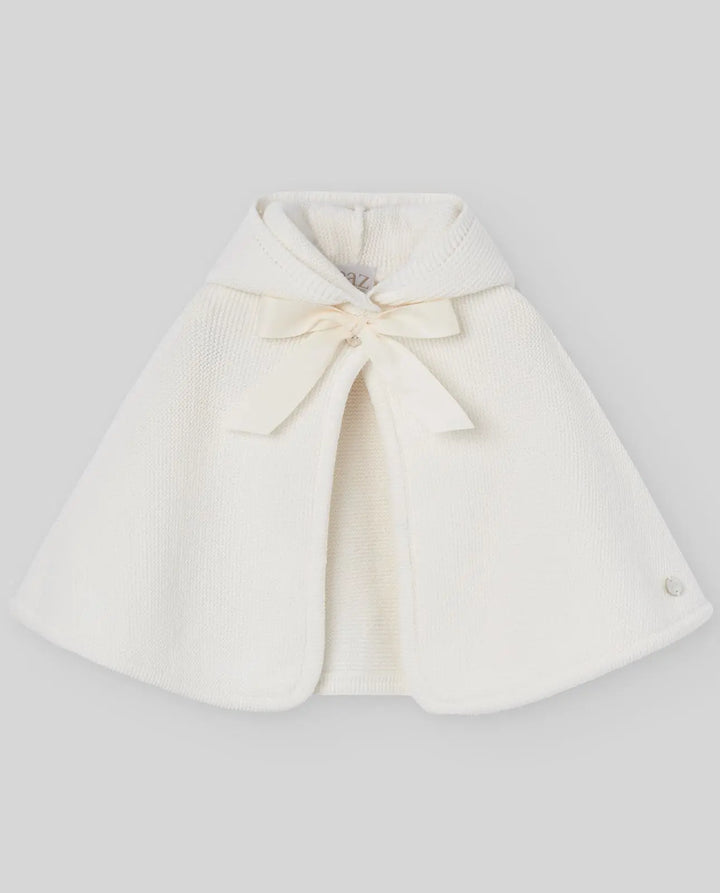 Blue Almonds Ltd KNIT NEWBORN PONCHO ESENCIAL - Cream Paz Rodriguez