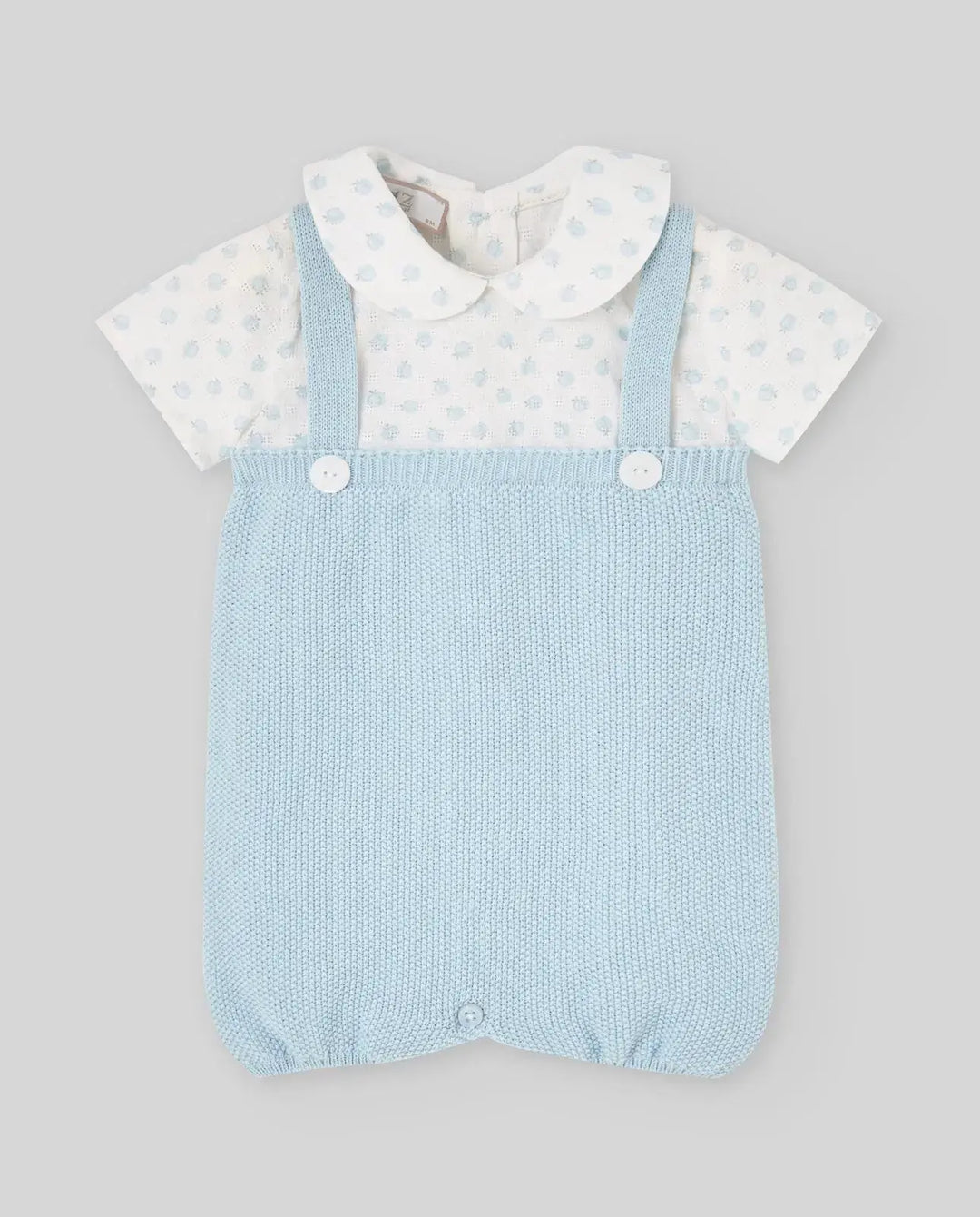 Blue Almonds Ltd KNIT NEWBORN ROMPER EDEN V26 - Breeze Blue Paz Rodriguez