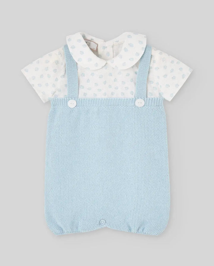Blue Almonds Ltd KNIT NEWBORN ROMPER EDEN V26 - Breeze Blue Paz Rodriguez
