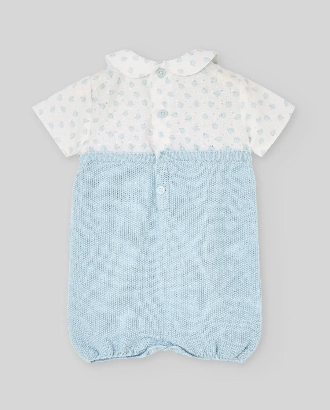 Blue Almonds Ltd KNIT NEWBORN ROMPER EDEN V26 - Breeze Blue Paz Rodriguez