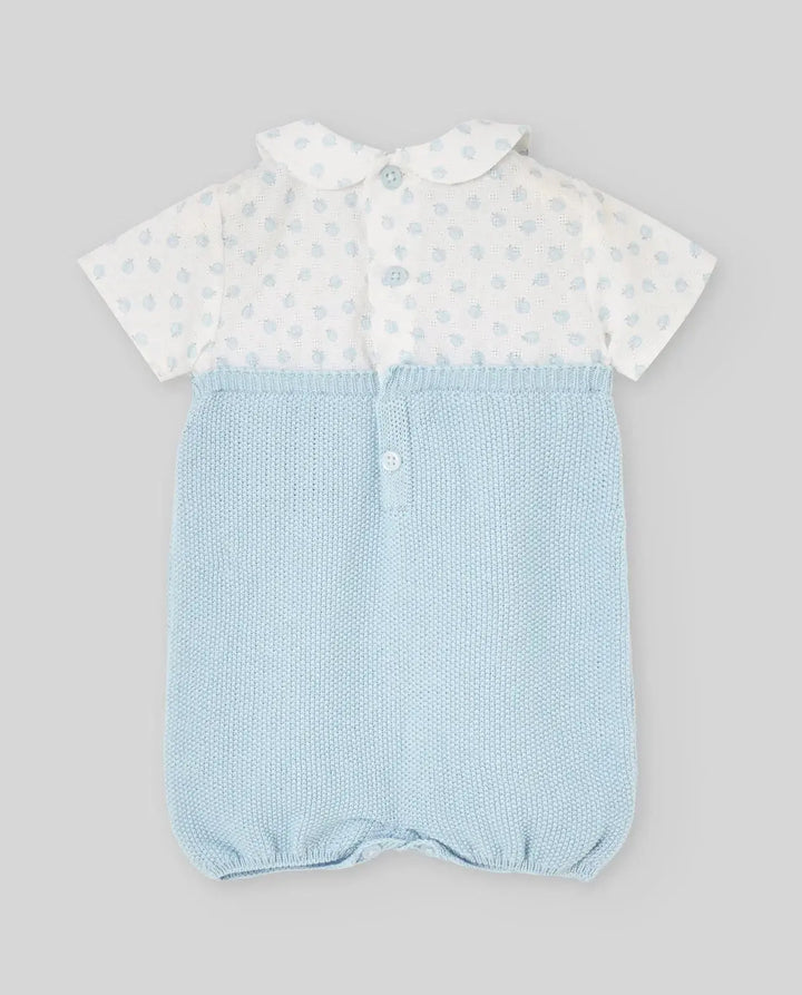 Blue Almonds Ltd KNIT NEWBORN ROMPER EDEN V26 - Breeze Blue Paz Rodriguez