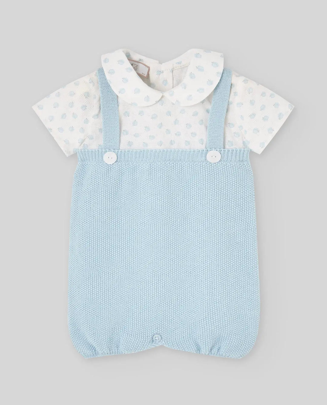 Blue Almonds Ltd KNIT NEWBORN ROMPER EDEN V26 - Breeze Blue Paz Rodriguez