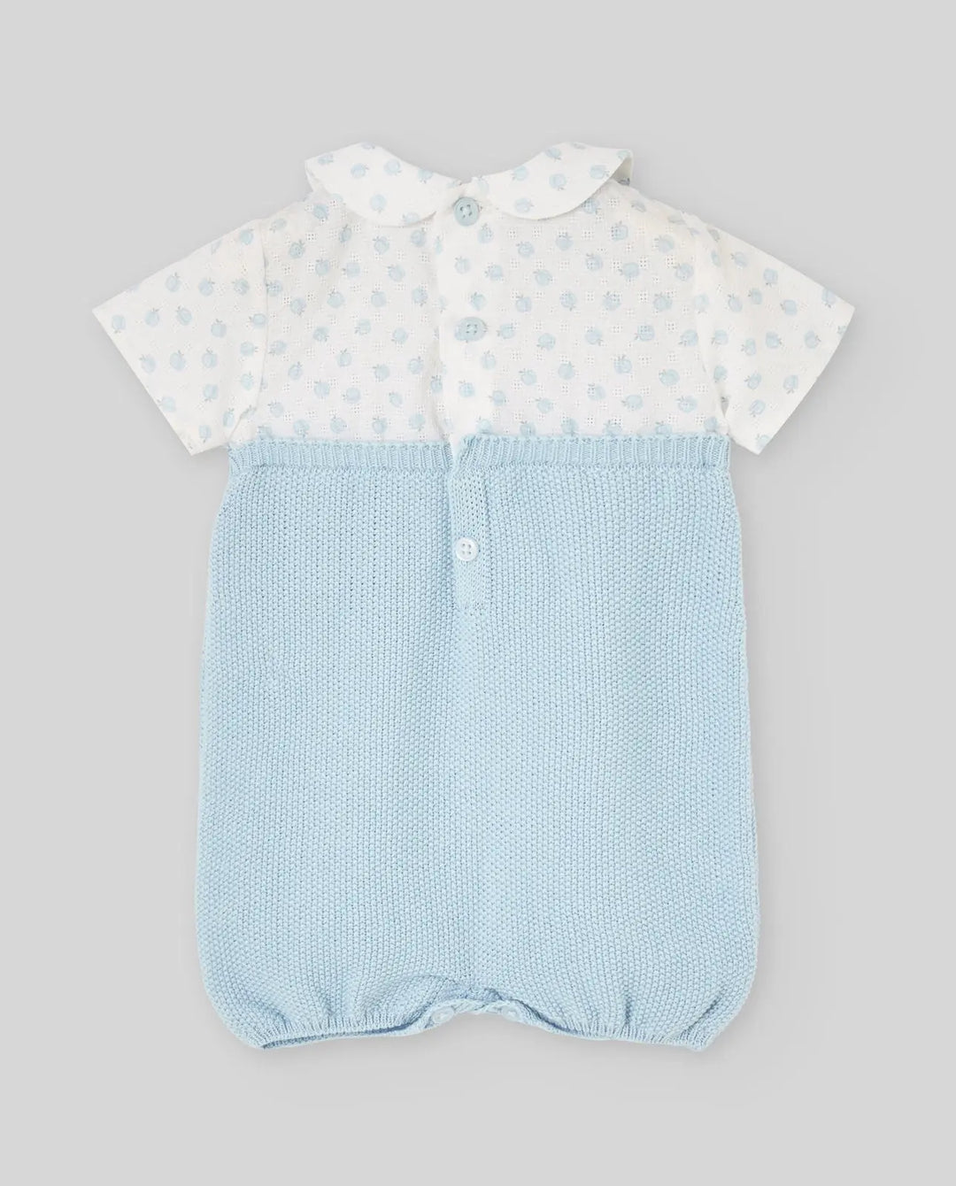 Blue Almonds Ltd KNIT NEWBORN ROMPER EDEN V26 - Breeze Blue Paz Rodriguez
