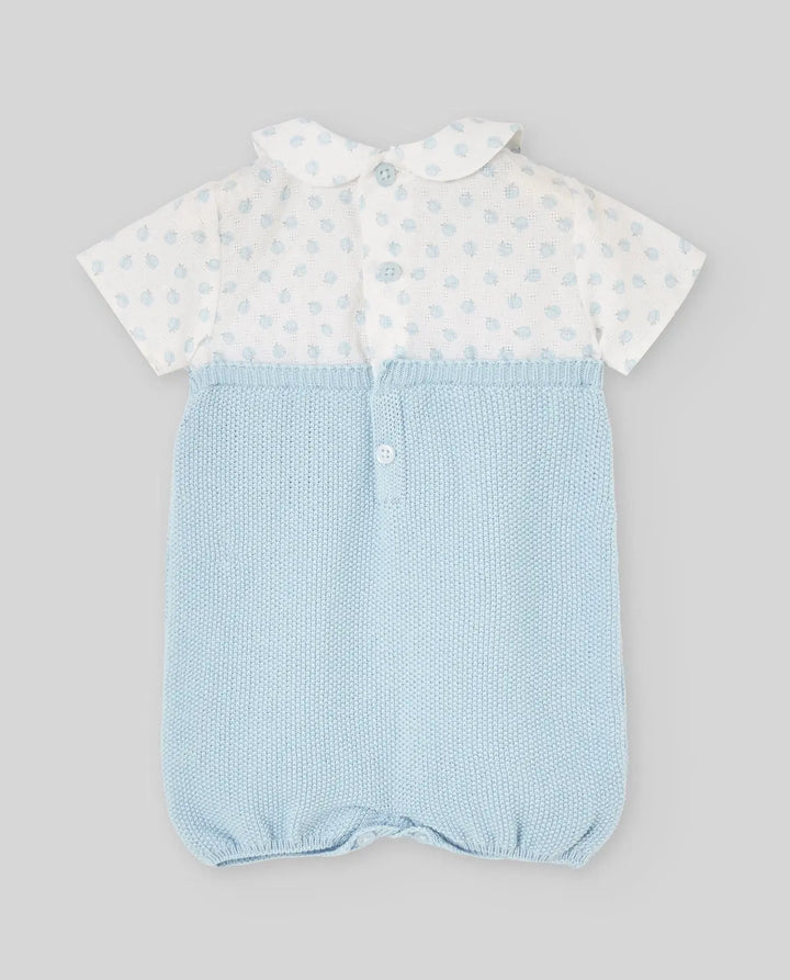 Blue Almonds Ltd KNIT NEWBORN ROMPER EDEN V26 - Breeze Blue Paz Rodriguez