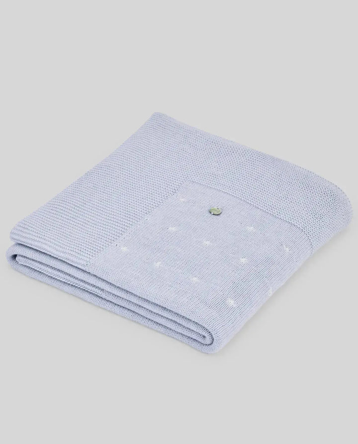 Blue Almonds Ltd KNIT NEWBORN SHAWL NECTAR - Sky BlueWhite Paz Rodriguez