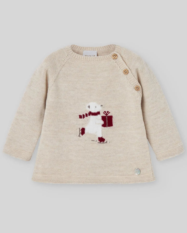 Blue Almonds Ltd KNIT NEWBORN SWEATER ACEBO - Sand Paz Rodriguez