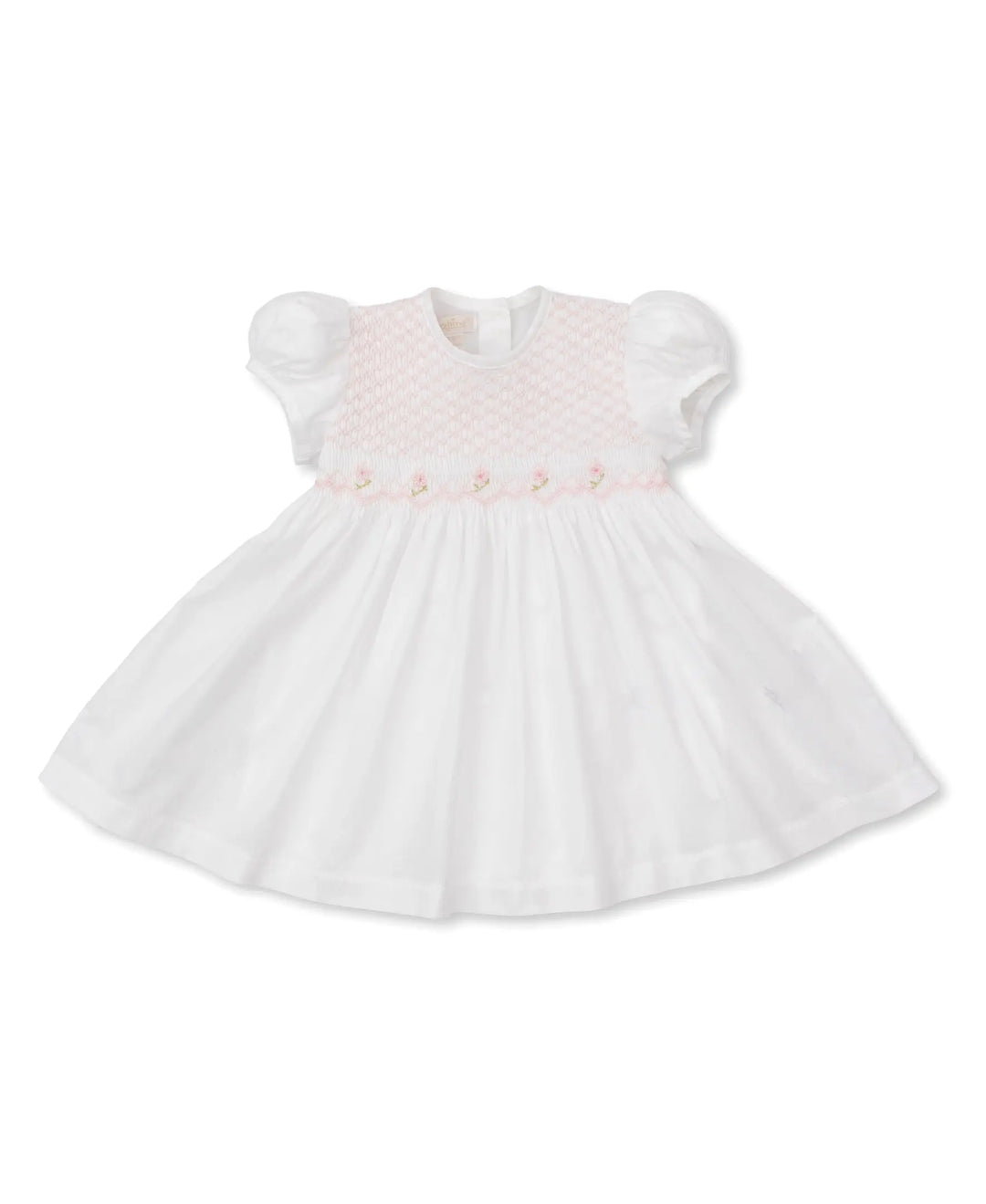 Blue Almonds Ltd Kissy Elegance - WOVEN Dress w/ Hand Smk - White Kissy Kissy
