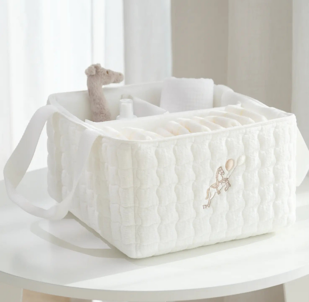 Blue Almonds Ltd Large Care Basket Quilted- Carrousel Theophile & Patachou