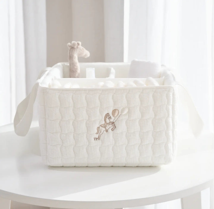 Blue Almonds Ltd Large Care Basket Quilted- Carrousel Theophile & Patachou