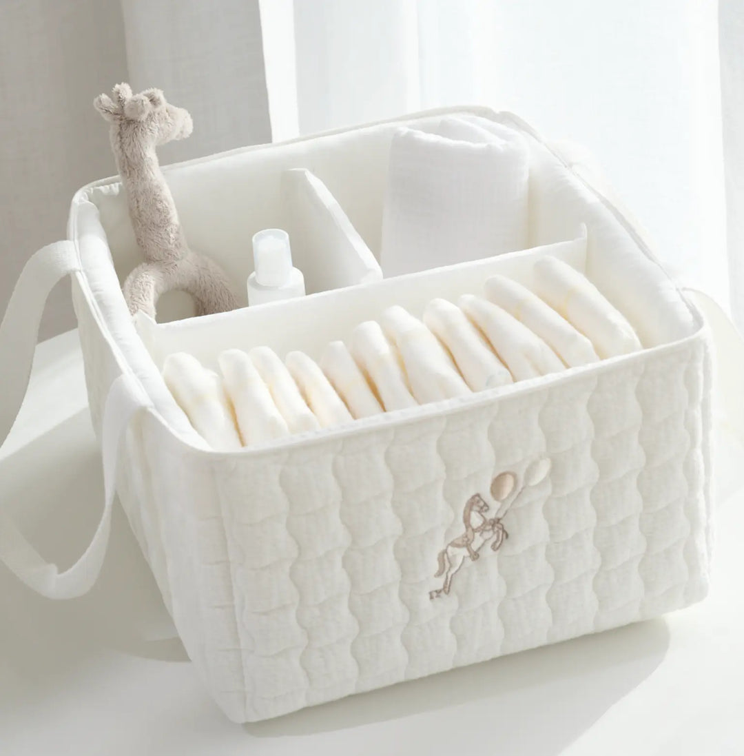 Blue Almonds Ltd Large Care Basket Quilted- Carrousel Theophile & Patachou