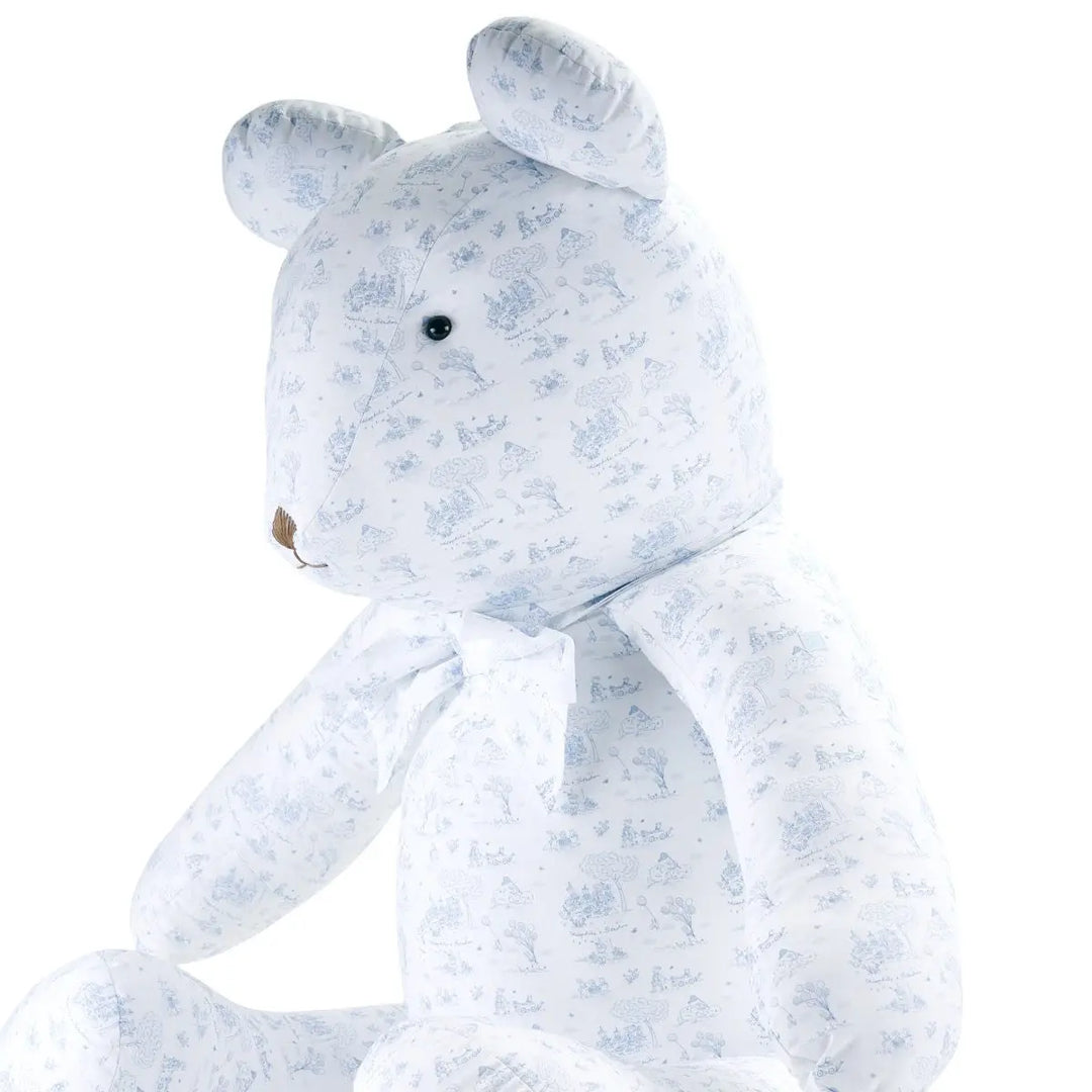 Blue Almonds Ltd Large Teddy Bear Theophile - Printed Blue Garden Party Theophile & Patachou