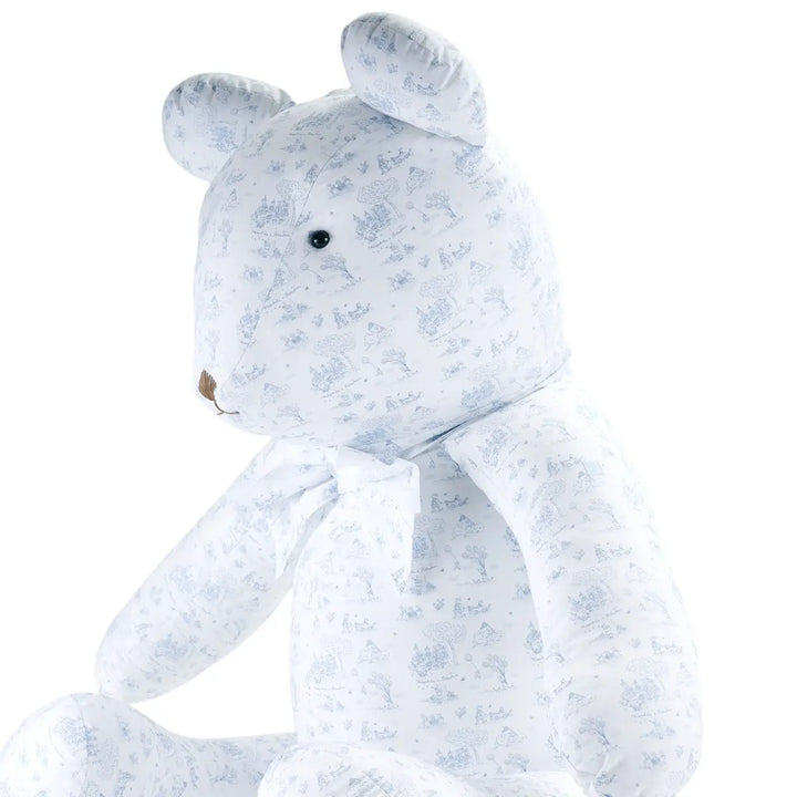 Blue Almonds Ltd Large Teddy Bear Theophile - Printed Blue Garden Party Theophile & Patachou