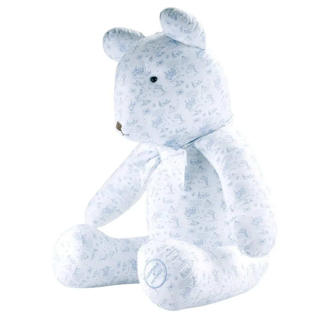 Blue Almonds Ltd Large Teddy Bear Theophile - Printed Blue Garden Party Theophile & Patachou