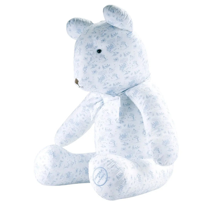 Blue Almonds Ltd Large Teddy Bear Theophile - Printed Blue Garden Party Theophile & Patachou