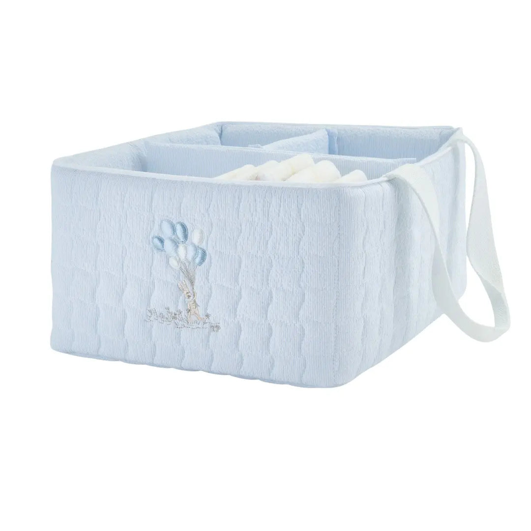 Blue Almonds Ltd Large care basket - Quilted - Blue Garden Party Theophile & Patachou