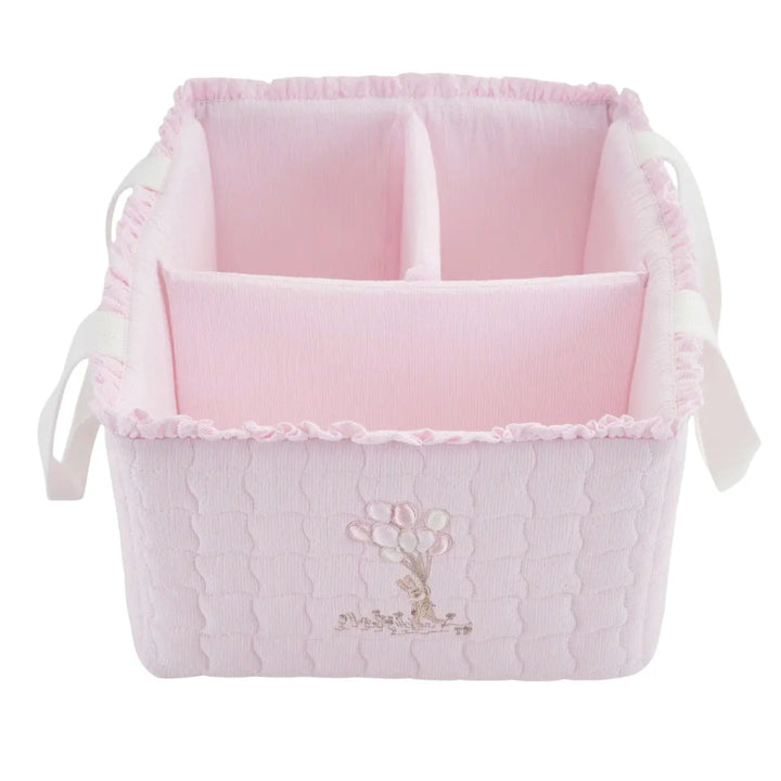 Blue Almonds Ltd Large care basket - Quilted - Pink Garden Party Theophile & Patachou