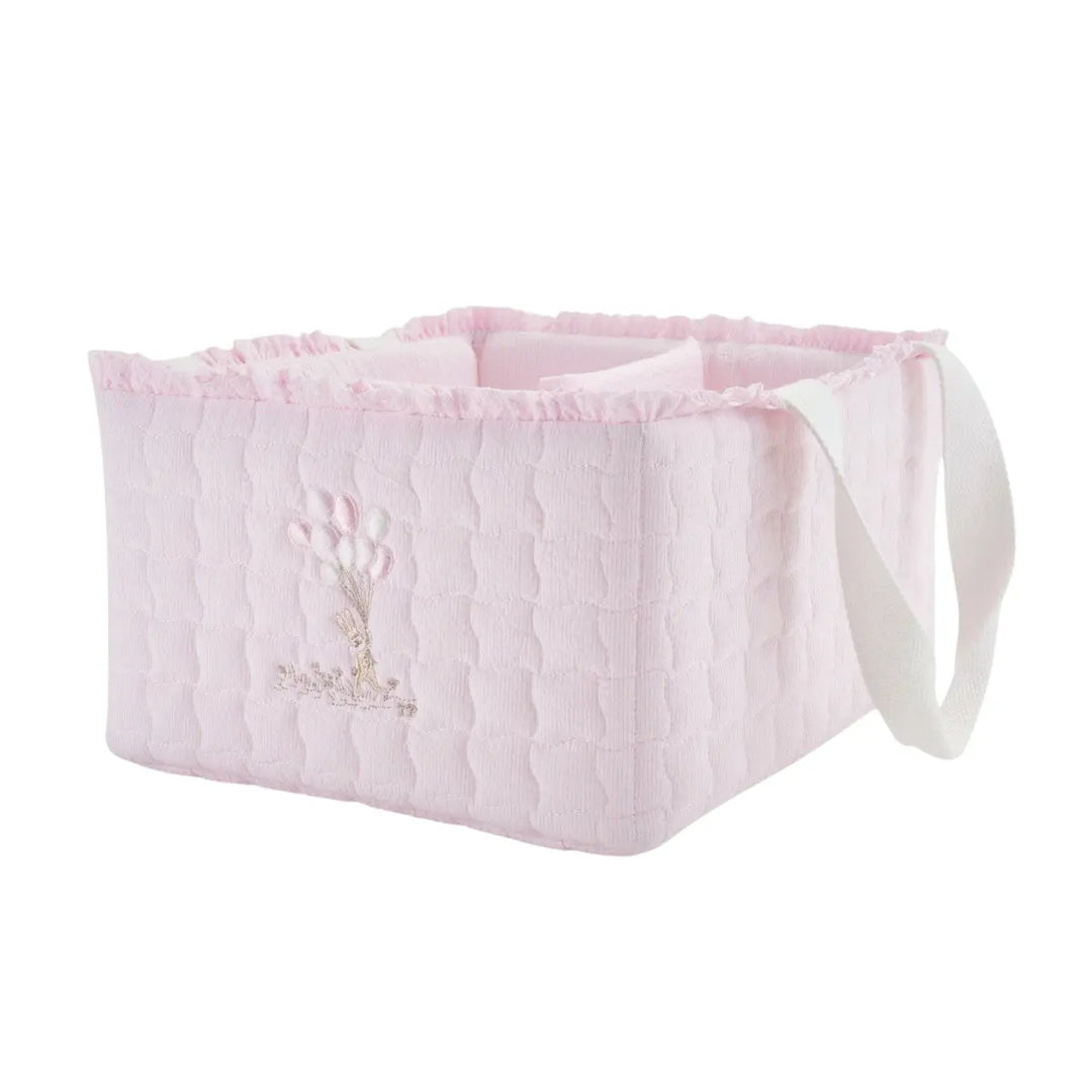 Blue Almonds Ltd Large care basket - Quilted - Pink Garden Party Theophile & Patachou