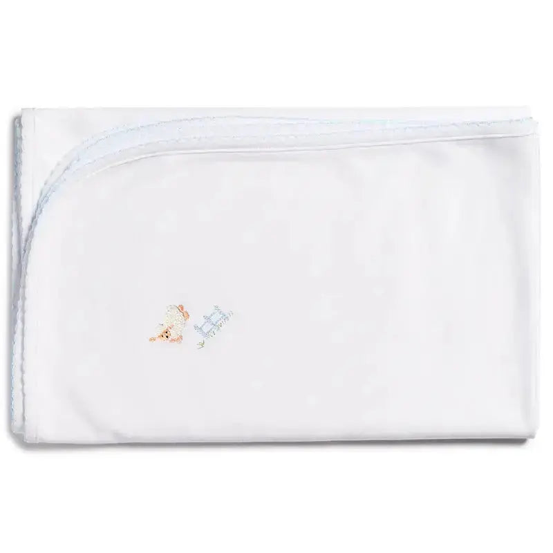 Blue Almonds Ltd Baby boys embroidered blanket - Sheep blue Lyda Baby