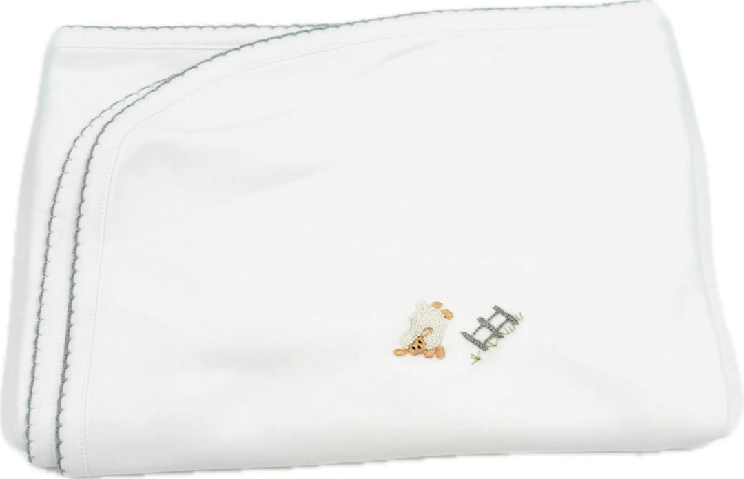 Blue Almonds Ltd Baby embroidered blanket - Sheep grey Lyda Baby