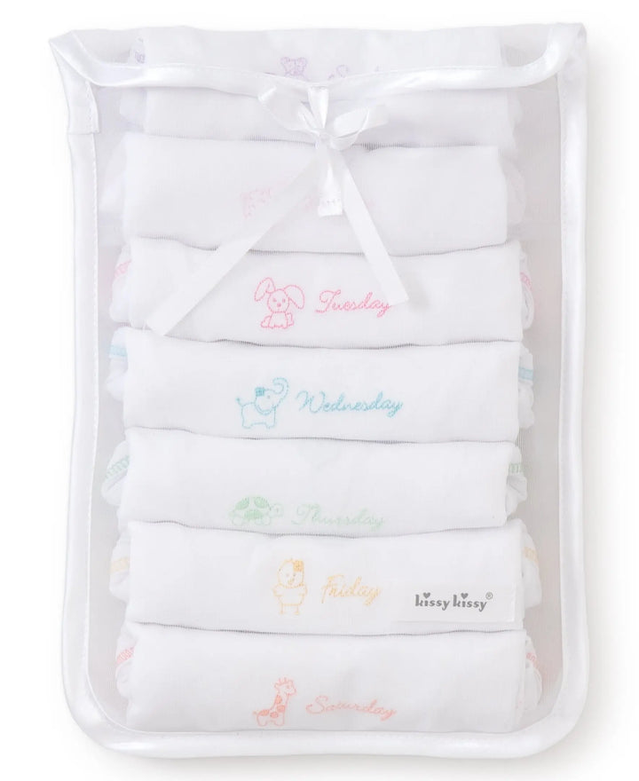 Baby girls body set S/S - Days of the week-Layette-Kissy Kissy-Blue Almonds-London-South Kensington