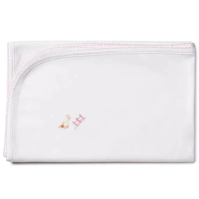 Blue Almonds Ltd Baby girls embroidered blanket - Sheep pink Lyda Baby