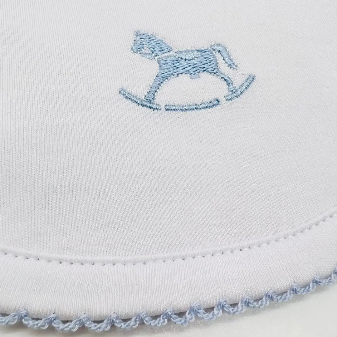 Blue Almonds Ltd Signature rocking horse bib blue Blue Almonds x Kissy Kissy