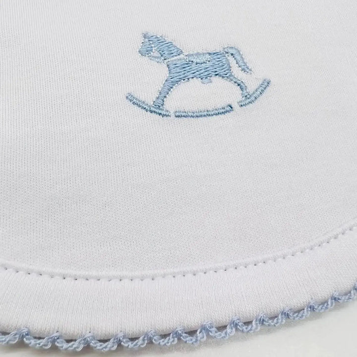 Blue Almonds Ltd Signature rocking horse bib blue Blue Almonds x Kissy Kissy