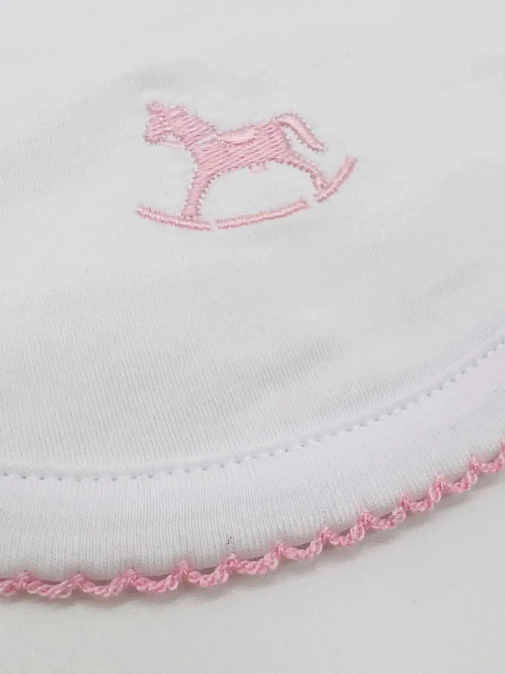 Blue Almonds Ltd Signature rocking horse bib pink Blue Almonds x Kissy Kissy