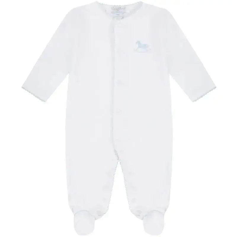 Blue Almonds Ltd Signature rocking horse footie blue Blue Almonds x Kissy Kissy