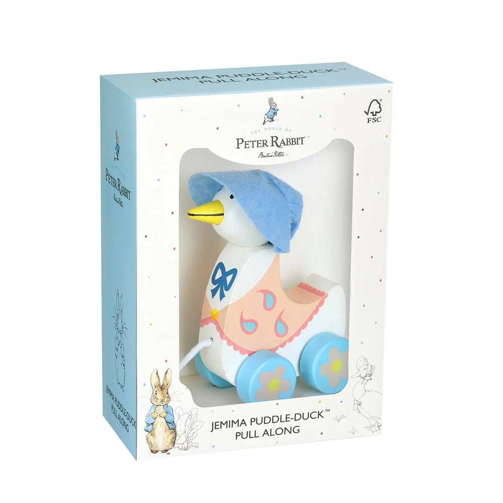Blue Almonds Ltd Jemima Puddle-Duck Pull Along Orange Tree Toys