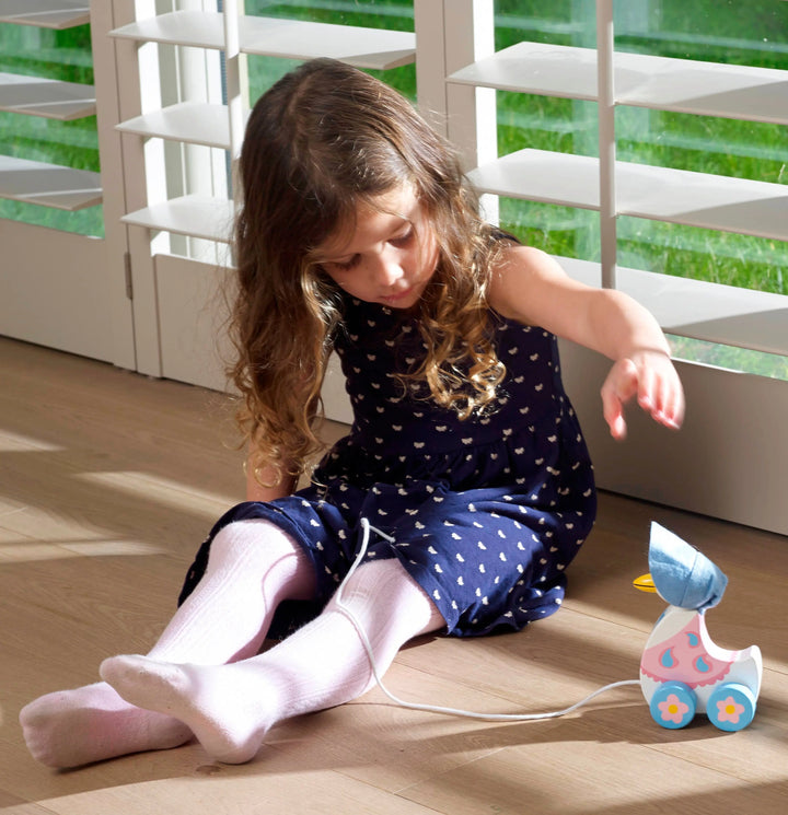 Blue Almonds Ltd Jemima Puddle-Duck Pull Along Orange Tree Toys