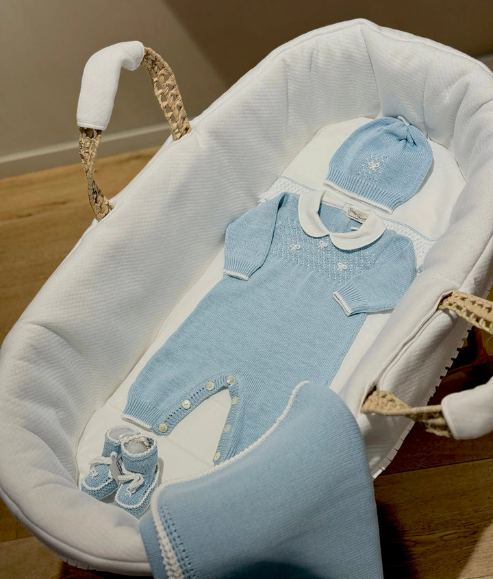 Blue Almonds Ltd Baby boys knitted layette gift 'Mio Caro' Piccola Giuggiola