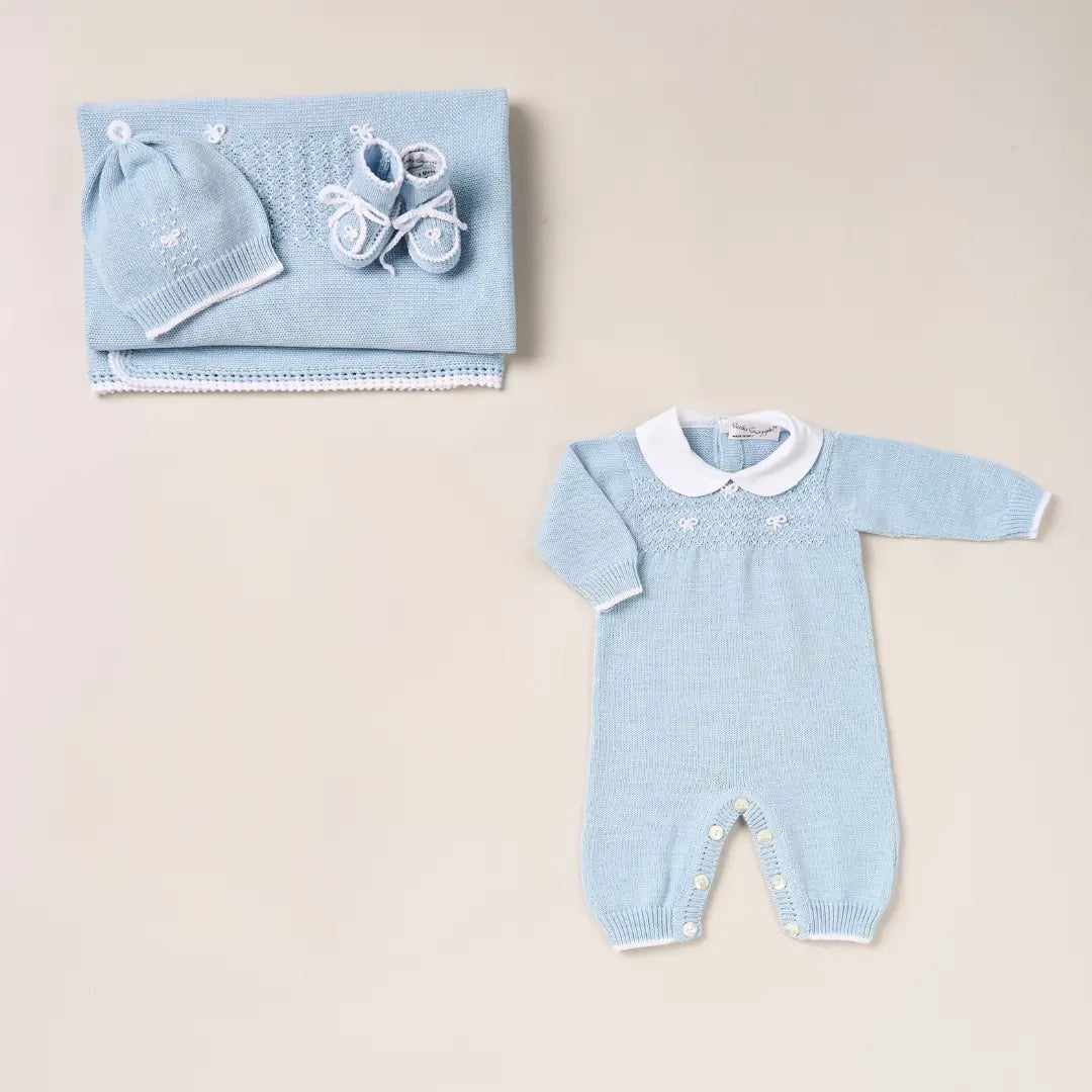 Blue Almonds Ltd Baby boys knitted layette gift 'Mio Caro' Piccola Giuggiola