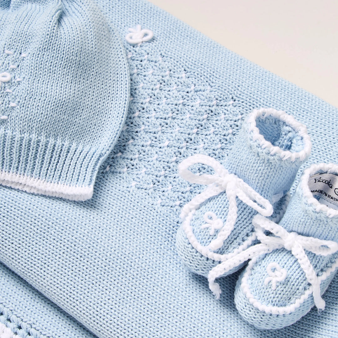 Blue Almonds Ltd Baby boys knitted layette gift 'Mio Caro' Piccola Giuggiola