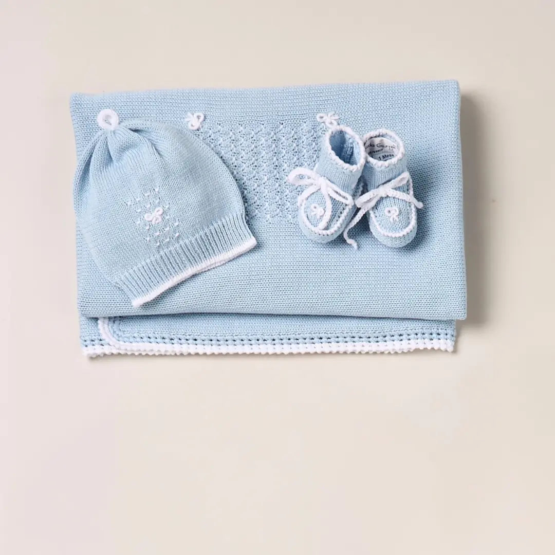 Blue Almonds Ltd Baby boys knitted layette gift 'Mio Caro' Piccola Giuggiola