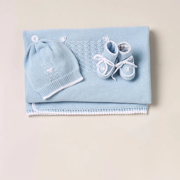 Blue Almonds Ltd Baby boys knitted layette gift 'Mio Caro' Piccola Giuggiola
