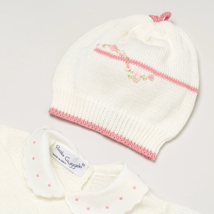 Blue Almonds Ltd Baby girls knitted layette gift 'Piccola Rosa' Piccola Giuggiola